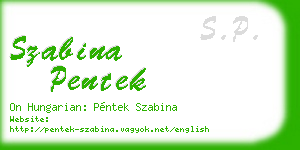 szabina pentek business card